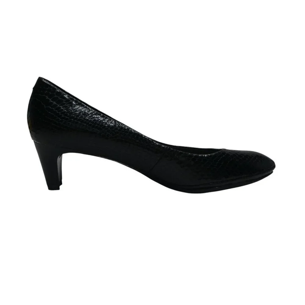Eurosoft by Sofft Trichelle Black Snakeskin Print Pumps‎ Heels Womens 9